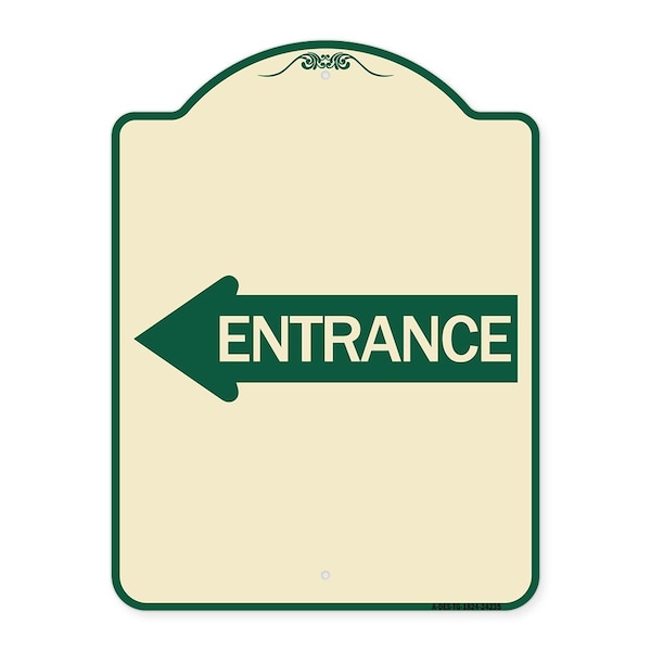 Signmission Left Arrow Entrance Heavy-Gauge Aluminum Architectural Sign, 24" H, TG-1824-24235 A-DES-TG-1824-24235 - main